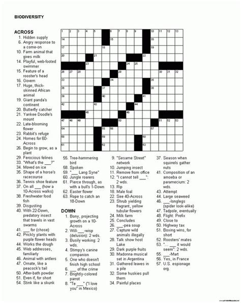 fox news crossword puzzles printable